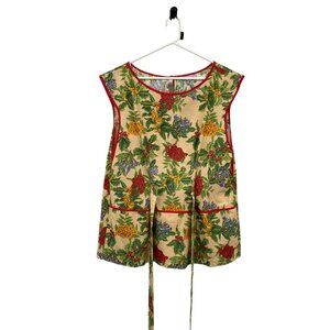Vintage Handmade Smock Used Floral Holly Pattern Used